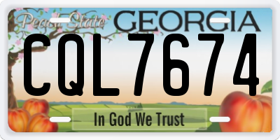GA license plate CQL7674
