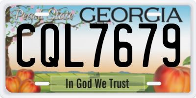 GA license plate CQL7679