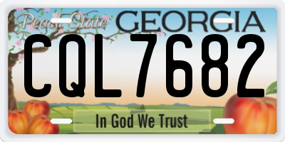 GA license plate CQL7682