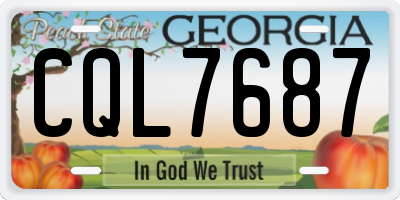 GA license plate CQL7687