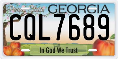 GA license plate CQL7689