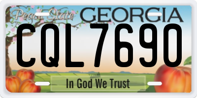 GA license plate CQL7690