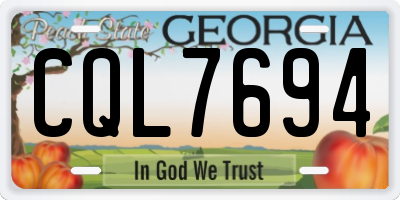 GA license plate CQL7694
