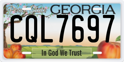GA license plate CQL7697