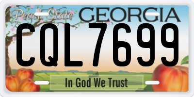 GA license plate CQL7699