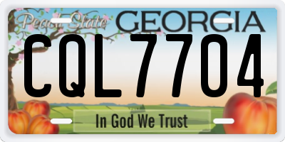 GA license plate CQL7704
