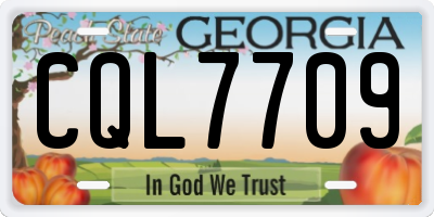 GA license plate CQL7709