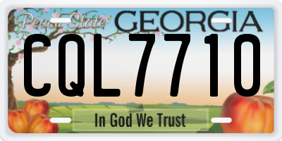 GA license plate CQL7710