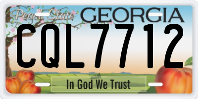 GA license plate CQL7712