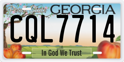 GA license plate CQL7714
