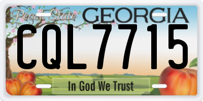GA license plate CQL7715