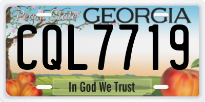 GA license plate CQL7719