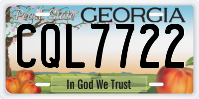 GA license plate CQL7722