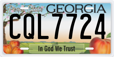 GA license plate CQL7724