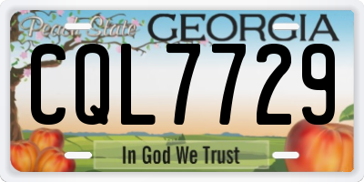 GA license plate CQL7729
