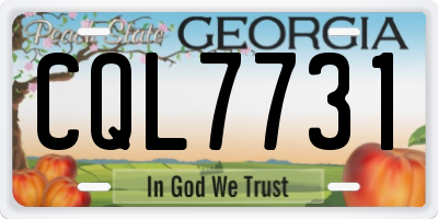 GA license plate CQL7731