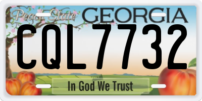GA license plate CQL7732