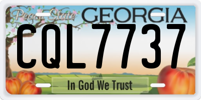 GA license plate CQL7737