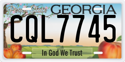 GA license plate CQL7745