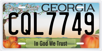 GA license plate CQL7749