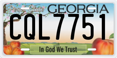 GA license plate CQL7751