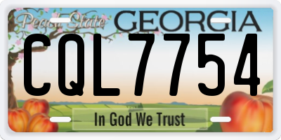 GA license plate CQL7754
