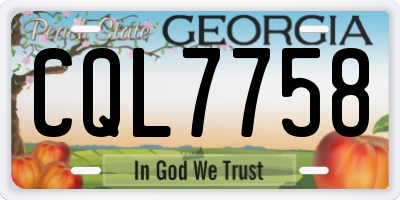 GA license plate CQL7758
