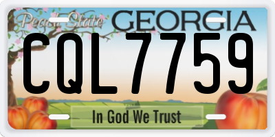 GA license plate CQL7759