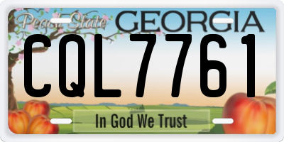 GA license plate CQL7761