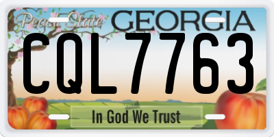 GA license plate CQL7763