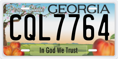 GA license plate CQL7764