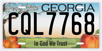 GA license plate CQL7768