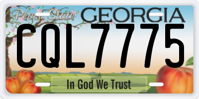 GA license plate CQL7775
