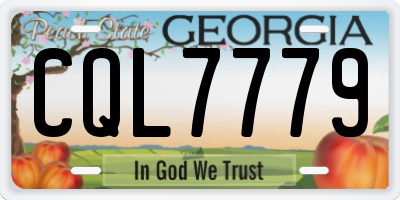 GA license plate CQL7779