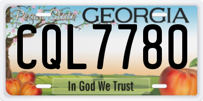 GA license plate CQL7780