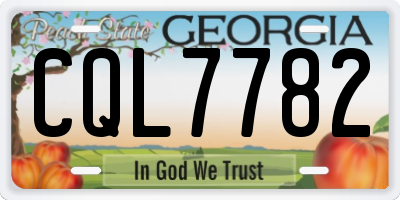 GA license plate CQL7782