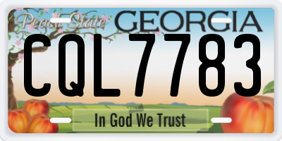 GA license plate CQL7783