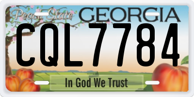 GA license plate CQL7784