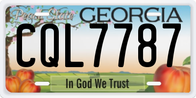 GA license plate CQL7787