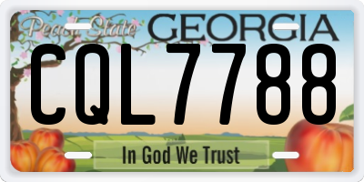 GA license plate CQL7788