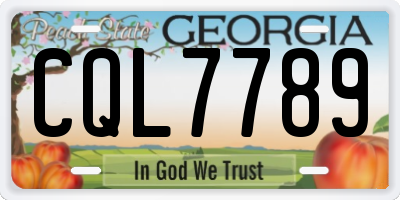 GA license plate CQL7789