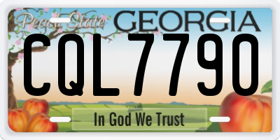 GA license plate CQL7790