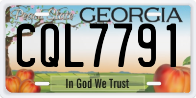 GA license plate CQL7791