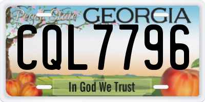 GA license plate CQL7796