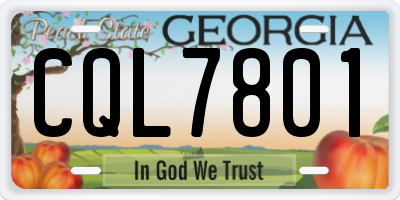 GA license plate CQL7801