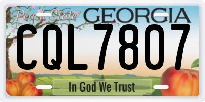 GA license plate CQL7807