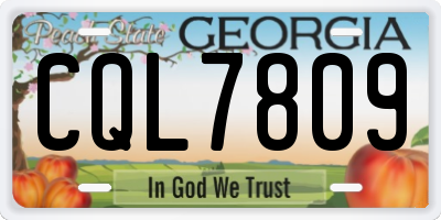 GA license plate CQL7809