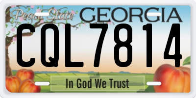GA license plate CQL7814