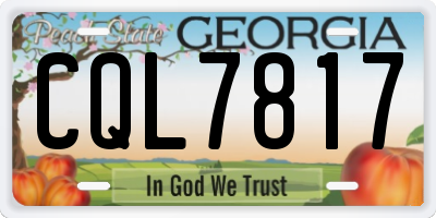 GA license plate CQL7817