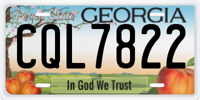 GA license plate CQL7822